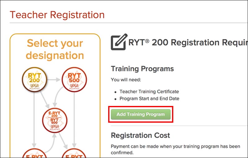 Add training programをクリック