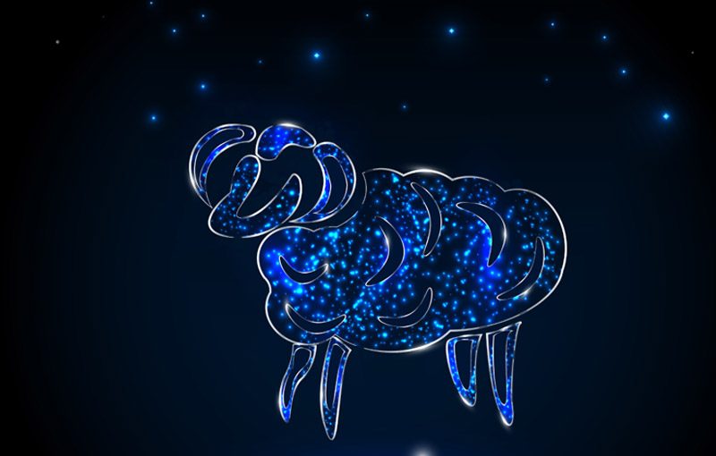 星空に描かれた羊のイラスト