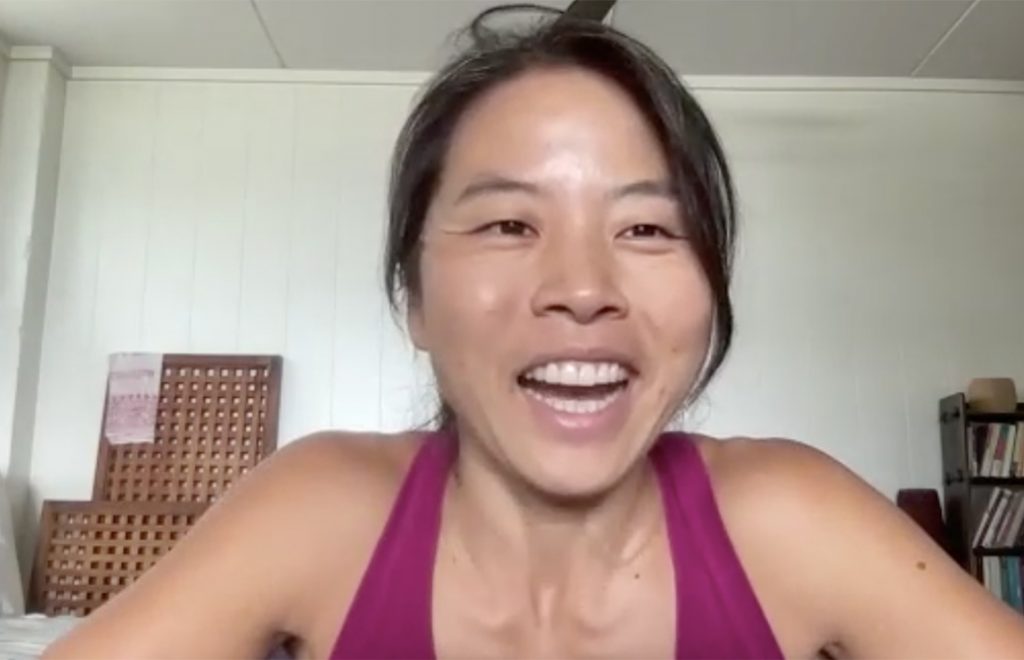 ヨーコ先生が最後にみんなに声かけをしている様子